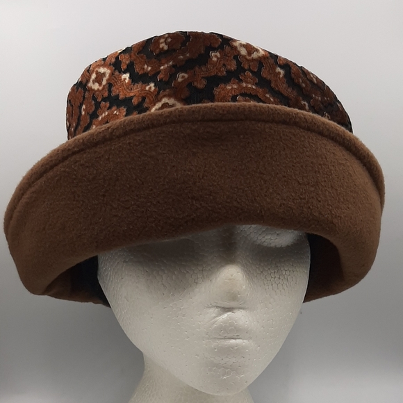 Vintage Hat Shop Beau Chapeau Mad Cap Women's Brown Fabric Hat Hand Crafted - Picture 2 of 10